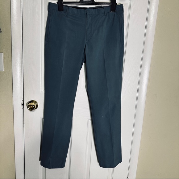 PRADA 2017 teal blue polyester blend one back pocket trousers pants 
S 52 - Picture 3 of 16